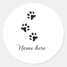 Hondenpootje zwart huisdier naam tekst dierenpootj