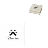 Hondenpootje zwart huisdier naam tekst dierenpootj rubberstempel (Gestempeld)