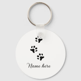 Hondenpootje zwart huisdier naam tekst dierenpootj sleutelhanger