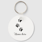 Hondenpootje zwart huisdier naam tekst dierenpootj sleutelhanger (Achterkant)