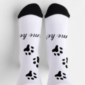 Hondenpootje zwart huisdier naam tekst dierenpootj sokken (Top)
