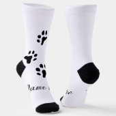 Hondenpootje zwart huisdier naam tekst dierenpootj sokken (Gebogen)