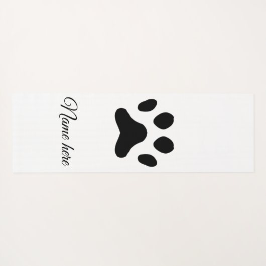 Hondenpootje zwart huisdier naam tekst dierenpootj yogamat (Achterkant (horizontaal))