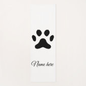 Hondenpootje zwart huisdier naam tekst dierenpootj yogamat (Voorkant)