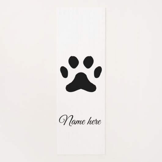 Hondenpootje zwart huisdier naam tekst dierenpootj yogamat (Achterkant)