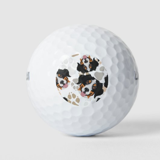 Hondenpootjes patroon Berner Berg Hond Golfballen (Voorkant)