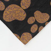 hondenpootjes zwart fleece deken (Hoek)