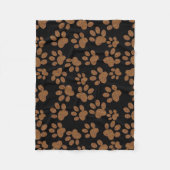 hondenpootjes zwart fleece deken (Voorkant)