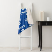 Hondenpootnaam Navy White Sherpa Deken (In situ)