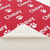 Hondenpootnaam Rood Wit Sherpa Deken (3/4)