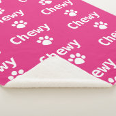Hondenpootnaam Roze Wit Sherpa Deken (3/4)