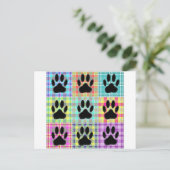 Hondenpootpatroon Quilt Briefkaart (Staand voorkant)