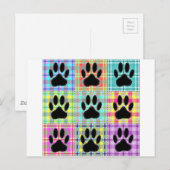 Hondenpootpatroon Quilt Briefkaart (Voorkant / Achterkant)