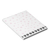 Hondenpootpatroon Roze Harten Notitieblok (Schuin)