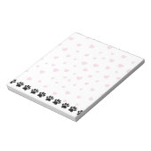 Hondenpootpatroon Roze Harten Notitieblok (Linkerzijde)