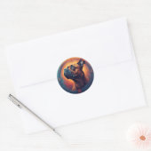 Hondenportret Abstracte Kunst Ronde Sticker (Envelop)