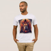 Hondenportret Abstracte Kunst T-shirt (Voorkant volledig)
