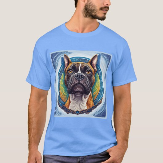 Hondenportret Abstracte Kunst T-shirt (Voorkant)