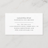 Hondenportret, dierenwinkel & groomers visitekaartje (Achterkant)