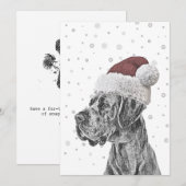 Hondenportret en pootafdruk Kerst Kaarten (Voorkant / Achterkant)