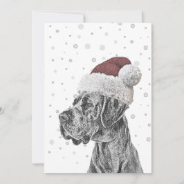 Hondenportret en pootafdruk Kerst Kaarten