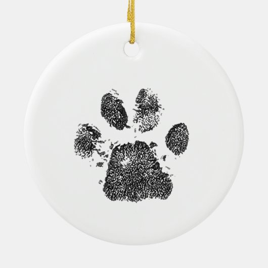 Hondenportret en pootafdruk Ornament (Achterkant)