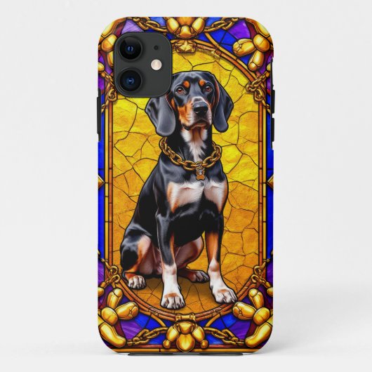 Hondenportret in Glas in lood artwork Case-Mate iPhone Case (Achterkant)