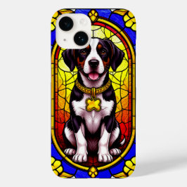 Hondenportret in glas-in-loodkunstwerk Case-Mate iPhone 14 hoesje