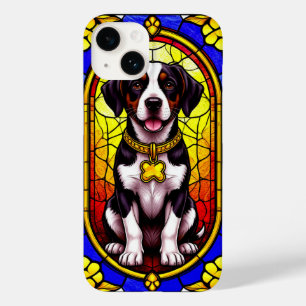 Hondenportret in glas-in-loodkunstwerk Case-Mate iPhone 14 hoesje