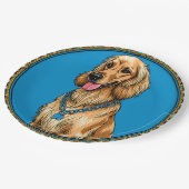 Hondenportret in Lijst Papieren Bordje (Gekanteld)