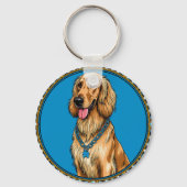 Hondenportret in  Lijst Sleutelhanger (Voorkant)