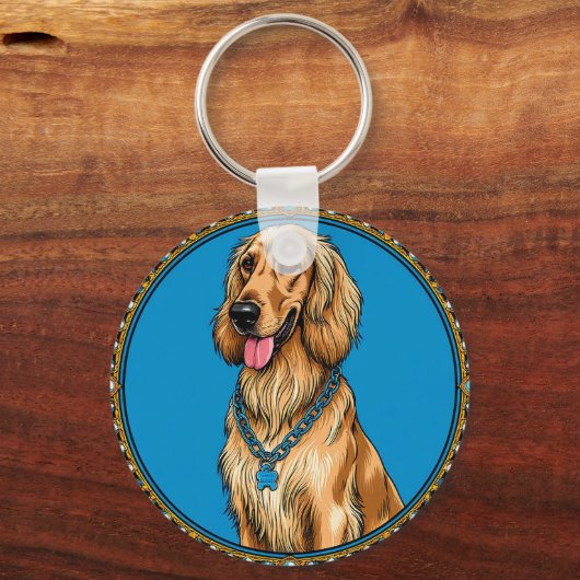 Hondenportret in  Lijst Sleutelhanger (Achterkant)