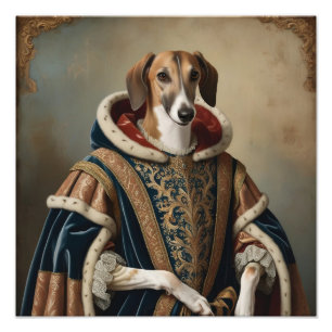 Hondenportret van een hond in de Renaissance Foto Afdruk