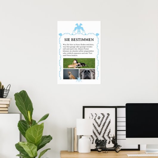 Hondenposter om zelf te ontwerpen  poster (Thuiskantoor)