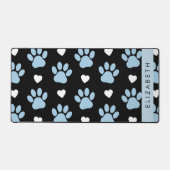 Hondenpoten, blauwe poten, witte harten, Jouw naam Bureaumat (Voorkant)