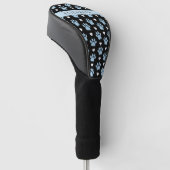 Hondenpoten, blauwe poten, witte harten, Jouw naam Golfheadcover (Schuin)