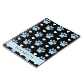 Hondenpoten, blauwe poten, witte harten, Jouw naam Notitieboek (Linkerzijde)