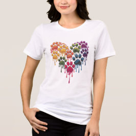 Hondenpoten die een Hart Vormen - Grappig & Lief T Tri-Blend Shirt