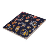 Hondenpoten eierschaal bruin zwart tegeltje (Zijkant)