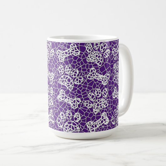 Hondenpoten en Botten Faux Lace Art Print Koffiemok (Voorkant rechts)