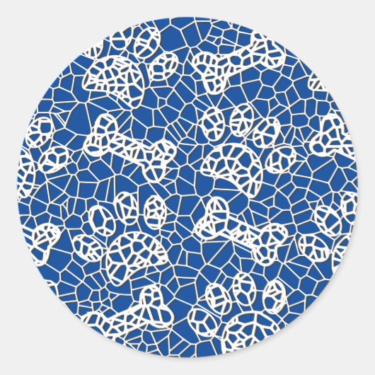 Hondenpoten en Botten Faux Lace Art Print Ronde Sticker (Voorkant)