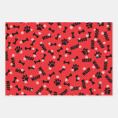 Hondenpoten en Botten Kerst Sneeuwvlokken Custom Inpakpapier Vel (Voorkant 2)