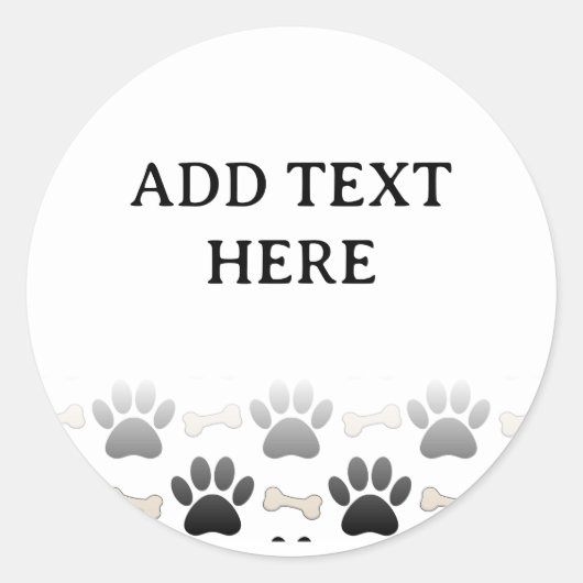 Hondenpoten en Botten met aangepaste verlooptekst Ronde Sticker (Voorkant)