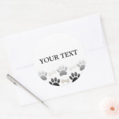 Hondenpoten en Botten met aangepaste verlooptekst Ronde Sticker (Envelop)