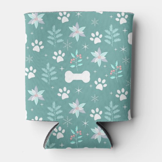 Hondenpoten en vakantie Botten Patroon Blikjeskoeler (Voorkant)