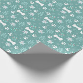 Hondenpoten en vakantie Botten Patroon Cadeaupapier (Hoek)