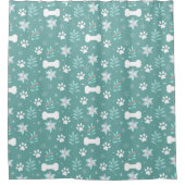 Hondenpoten en vakantie Botten Patroon Douchegordijn (Voorkant)