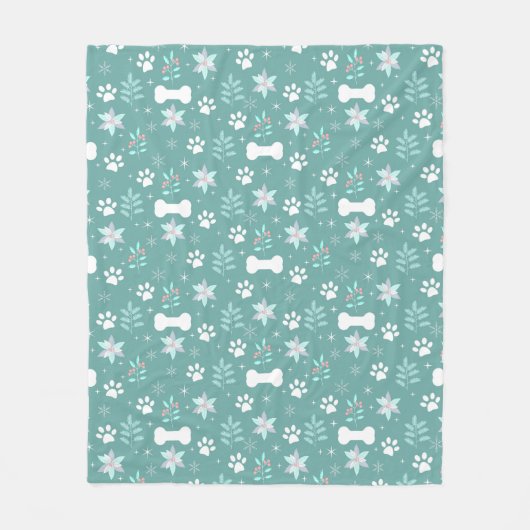 Hondenpoten en vakantie Botten Patroon Fleece Deken (Voorkant)