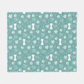 Hondenpoten en vakantie Botten Patroon Fleece Deken (Voorkant (Horizontaal))