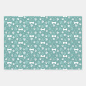 Hondenpoten en vakantie Botten Patroon Inpakpapier Vel (Voorkant)